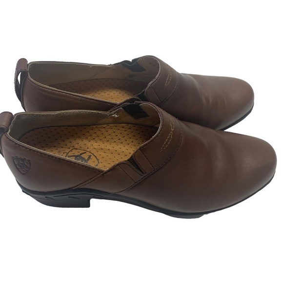 Ariat Women’s Brown Leather Slip On Clog Size 7.5 - Picture 6 of 11
